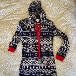 Pajama onesie with hood